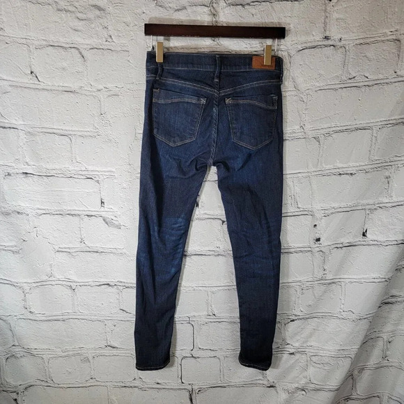 EXPRESS Womens 4 Ankle Legging Mid Rise Jeans Dark Wash Denim No Distressing - Picture 3 of 6